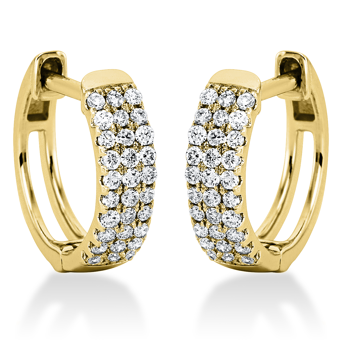 Pavé Creolen  18kt Gelbgold mit 0,28ct Diamanten