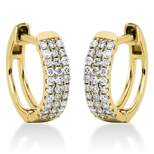 Pavé Creolen  18kt Gelbgold mit 0,28ct Diamanten