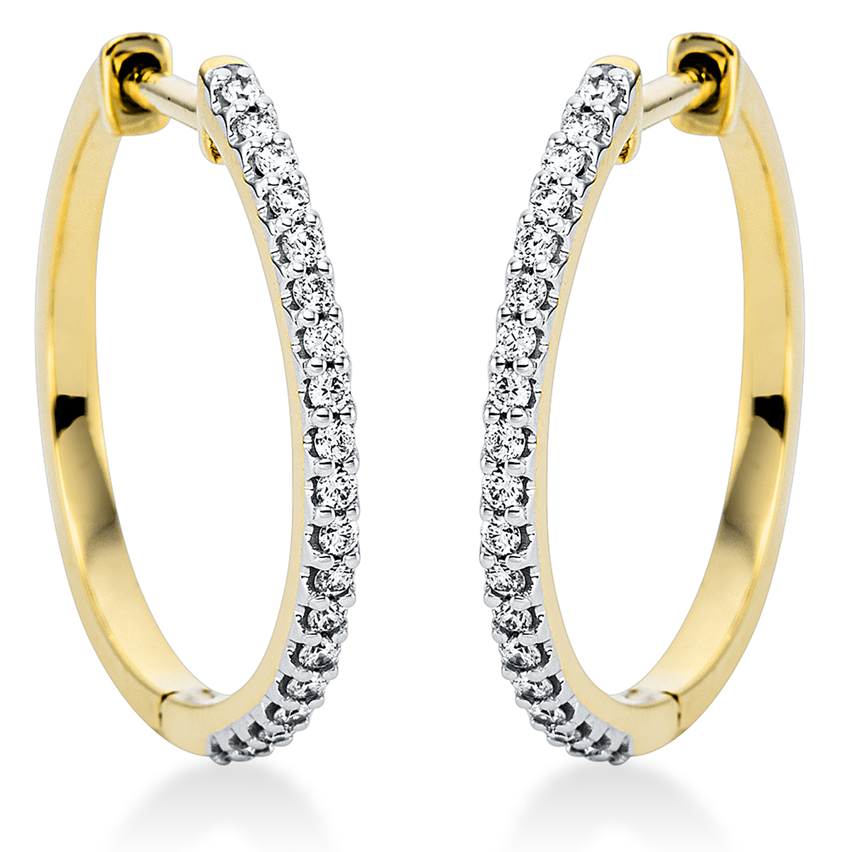 Creolen  18kt Gelbgold mit 0,26ct Diamanten