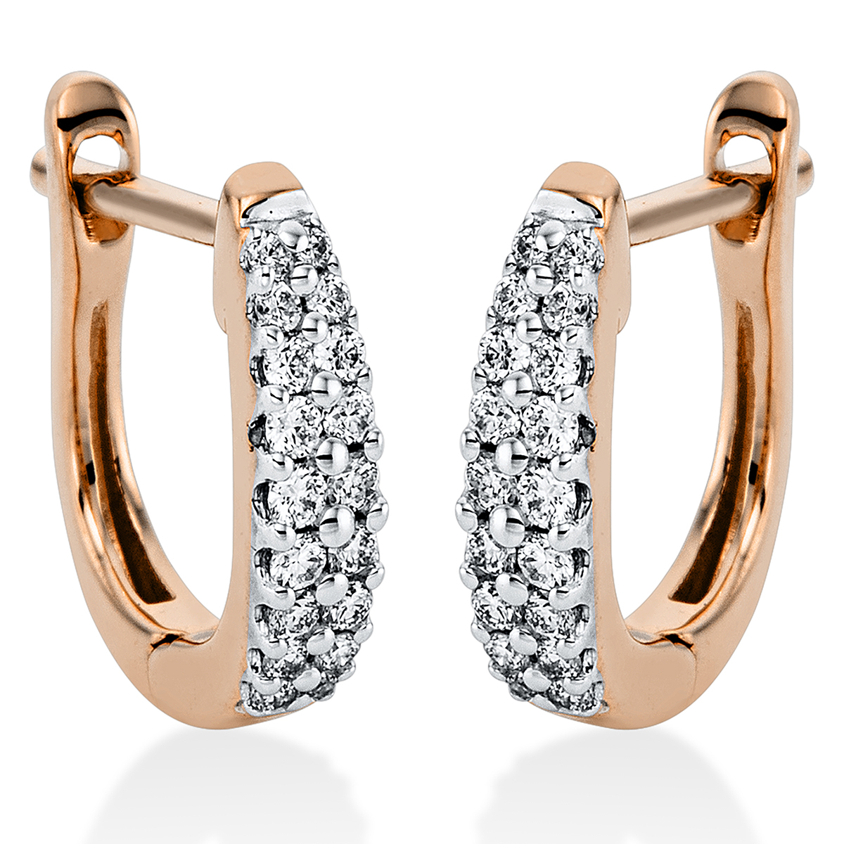 Creolen  18kt Rotgold mit 0,17ct Diamanten