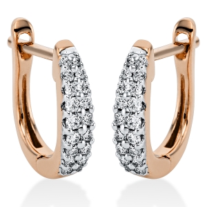 Creolen  18kt Rotgold mit 0,17ct Diamanten