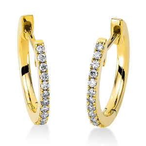 Creolen  18kt Gelbgold mit 0,16ct Diamanten