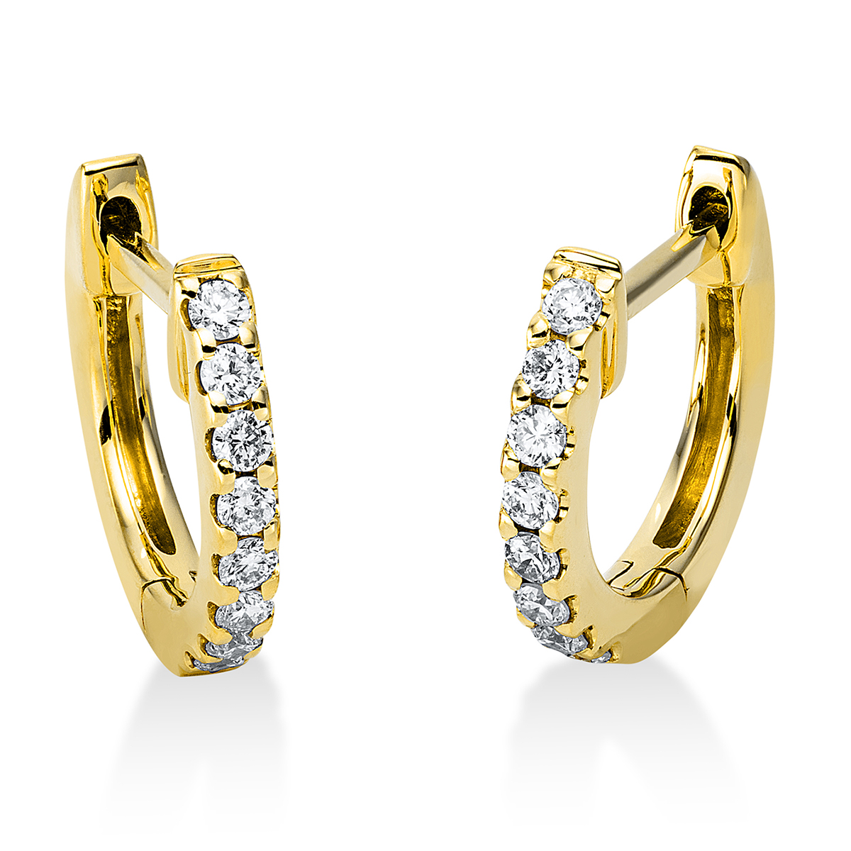 Creolen  18kt Gelbgold mit 0,15ct Diamanten