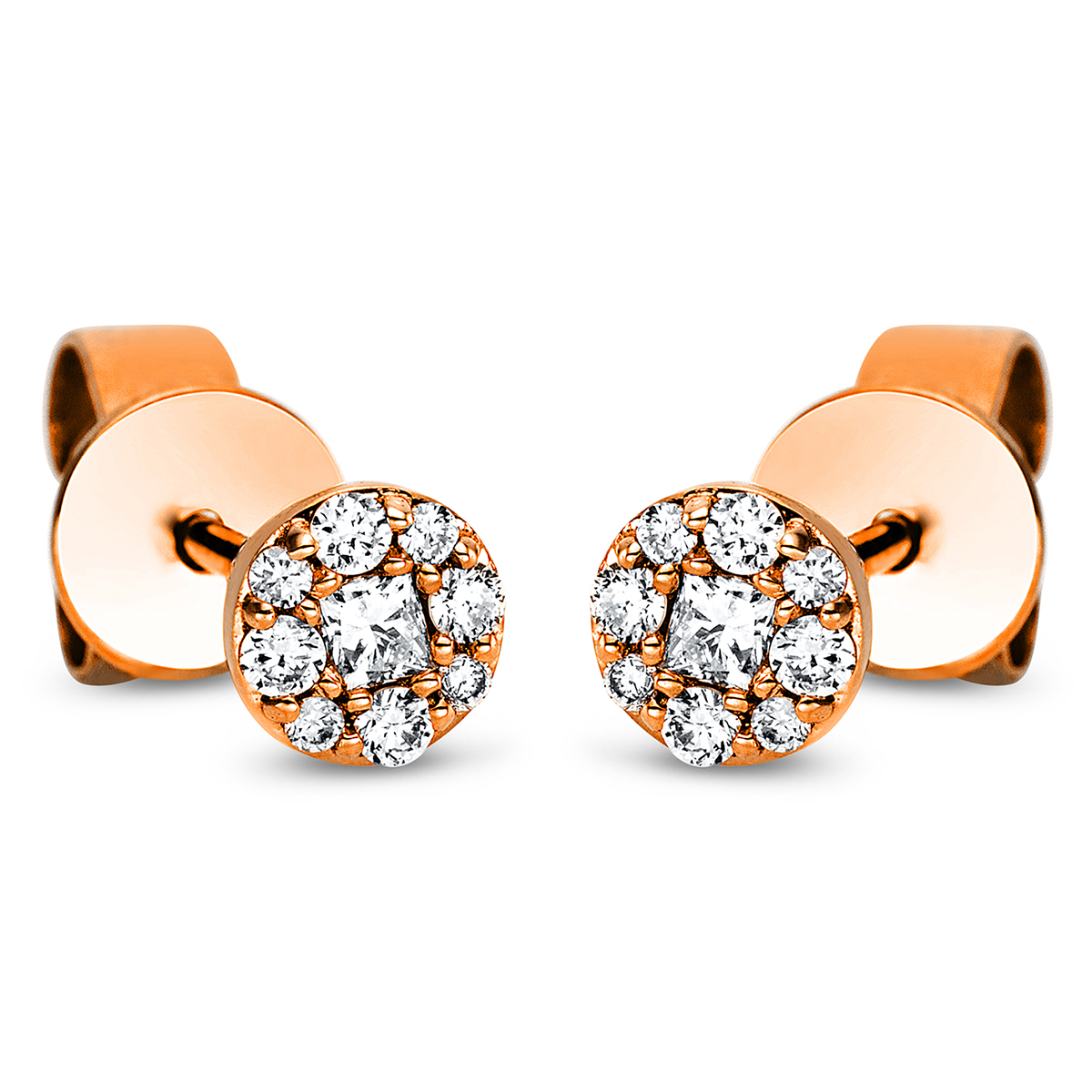 Ohrstecker  18kt Rotgold mit 0,16ct Diamanten