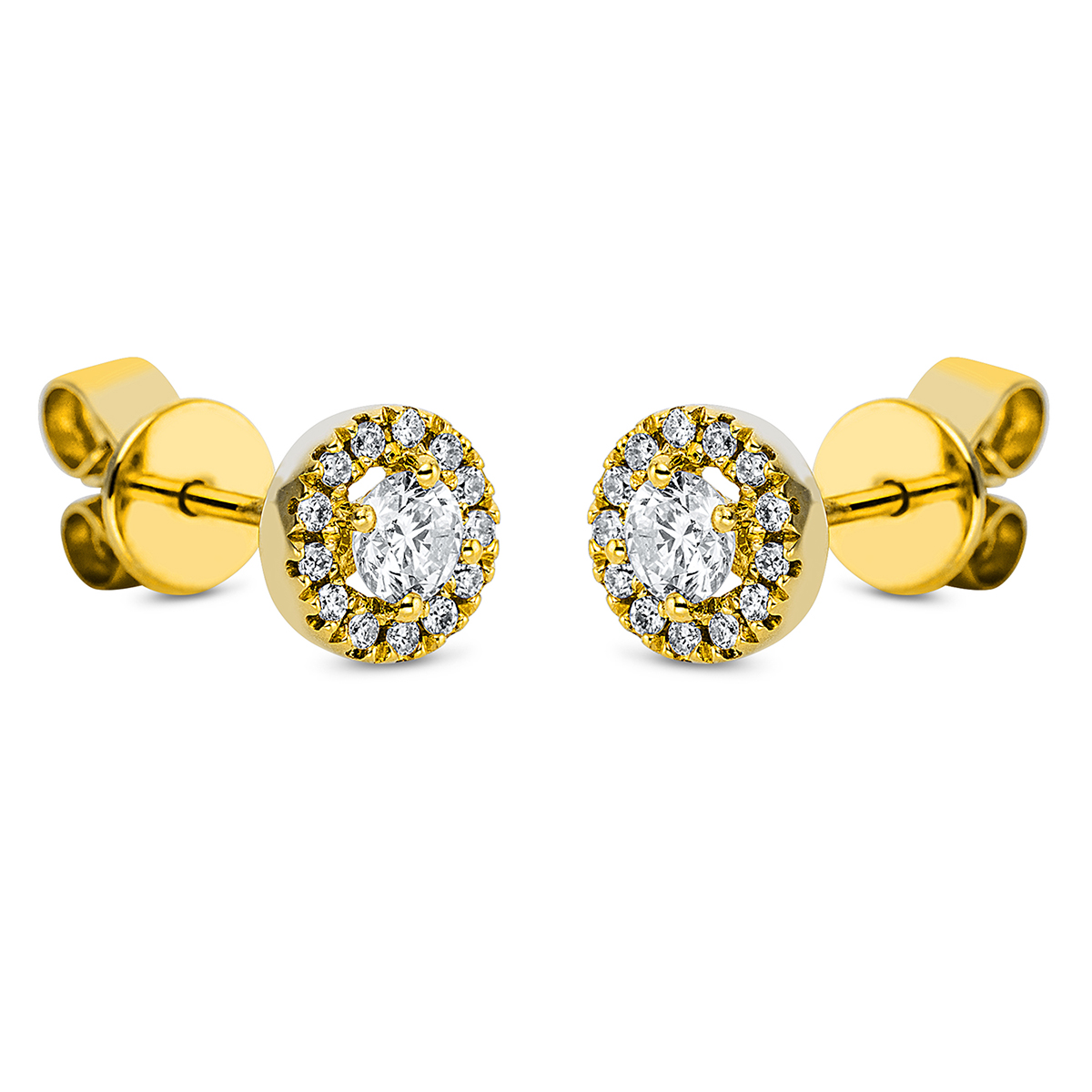 Solitaire Ohrstecker 4er-Krappe 18kt Gelbgold mit 0,37ct Diamanten