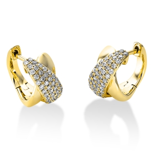 Pavé Creolen  18kt Gelbgold mit 0,49ct Diamanten