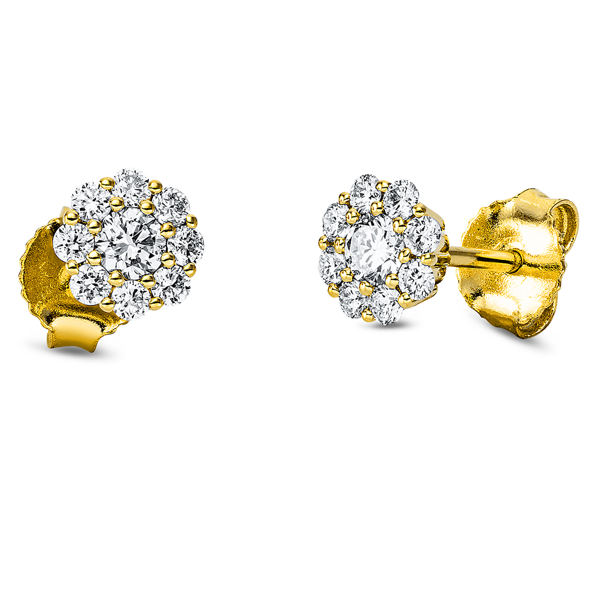 Ohrstecker  18kt Gelbgold mit 0,43ct Diamanten