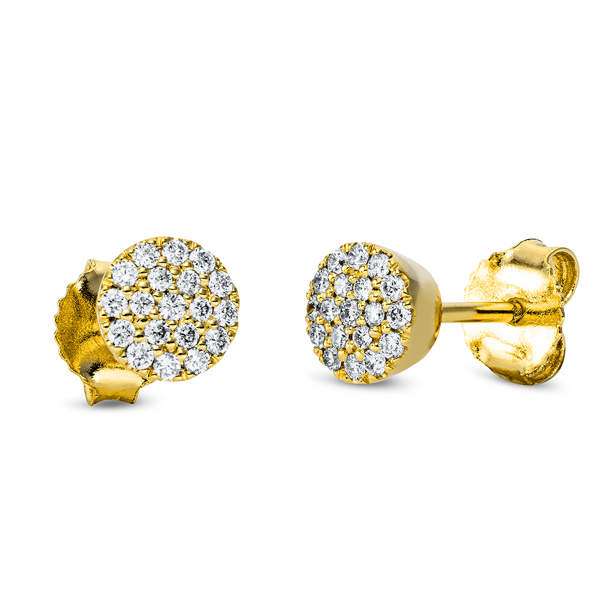 Pavé Ohrstecker  18kt Gelbgold mit 0,18ct Diamanten