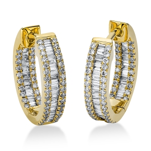 Creolen  18kt Gelbgold mit 0,75ct Diamanten