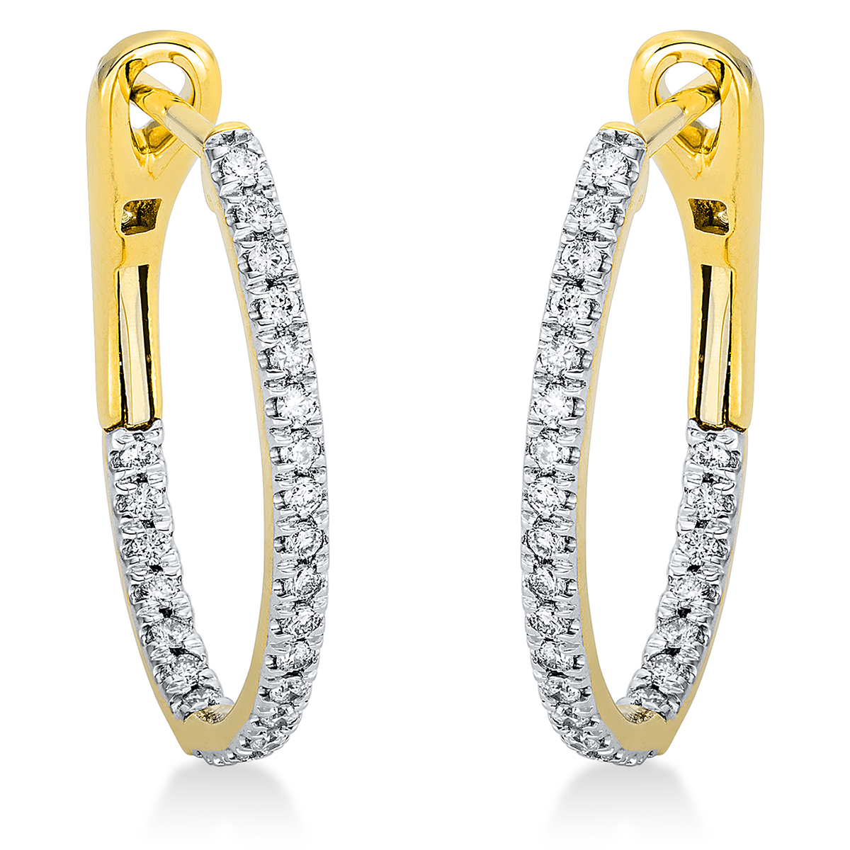 Creolen  18kt Gelbgold mit 0,50ct Diamanten