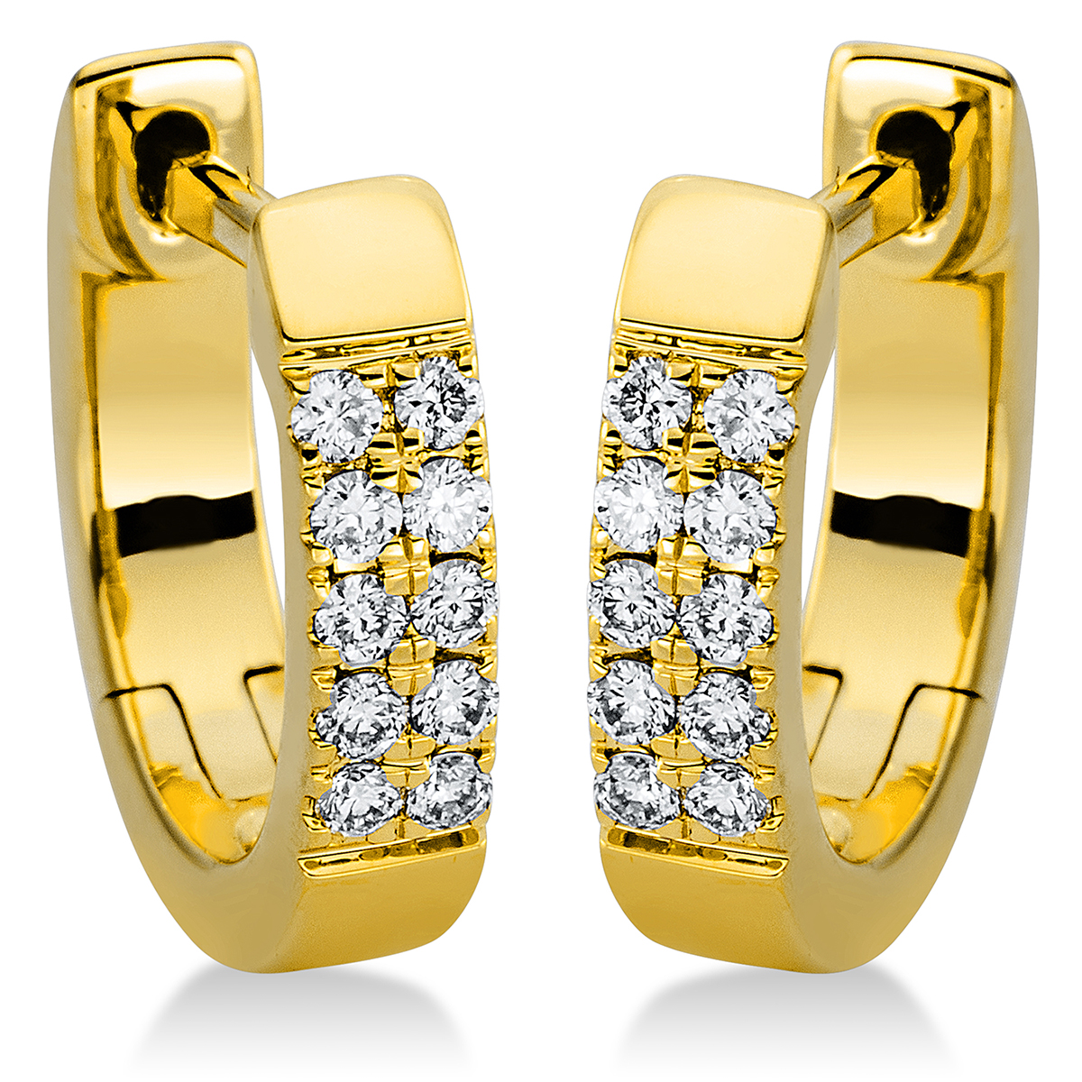 Creolen  18kt Gelbgold mit 0,15ct Diamanten