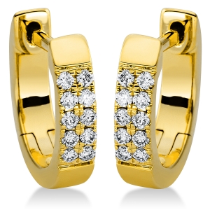 Creolen  18kt Gelbgold mit 0,15ct Diamanten