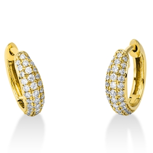 Pavé Creolen  18kt Gelbgold mit 0,34ct Diamanten