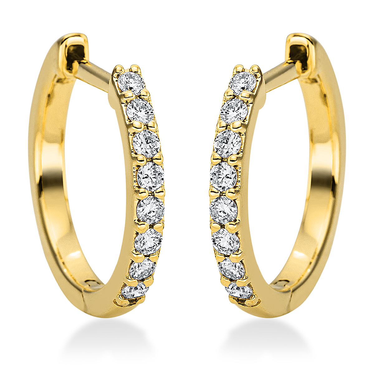 Creolen  18kt Gelbgold mit 0,16ct Diamanten