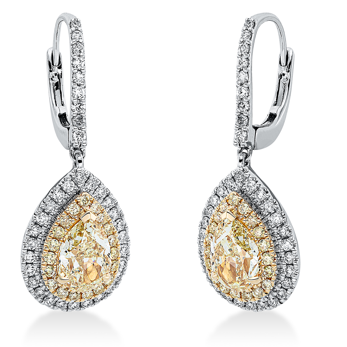 Ohrschmuck  18kt Weißgold / Gelbgold mit 2,79ct Diamanten