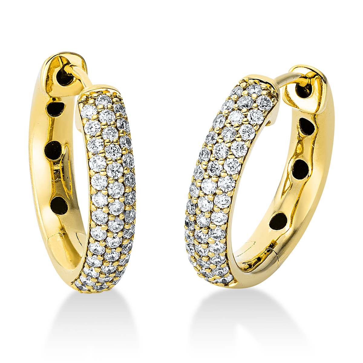 Creolen  18kt Gelbgold mit 0,34ct Diamanten