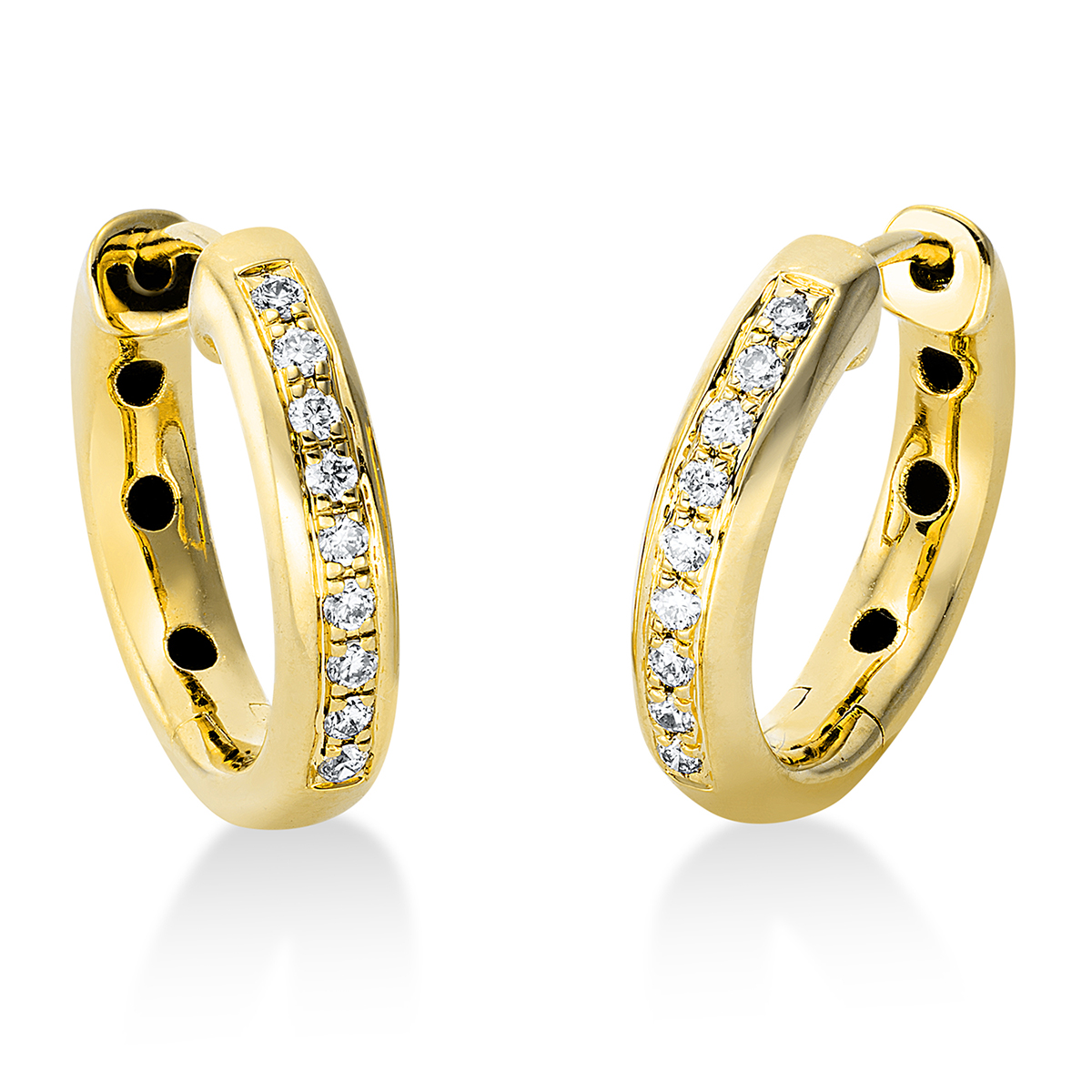 Creolen  18kt Gelbgold mit 0,10ct Diamanten