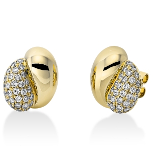 Pavé Ohrstecker  18kt Gelbgold mit 1,02ct Diamanten