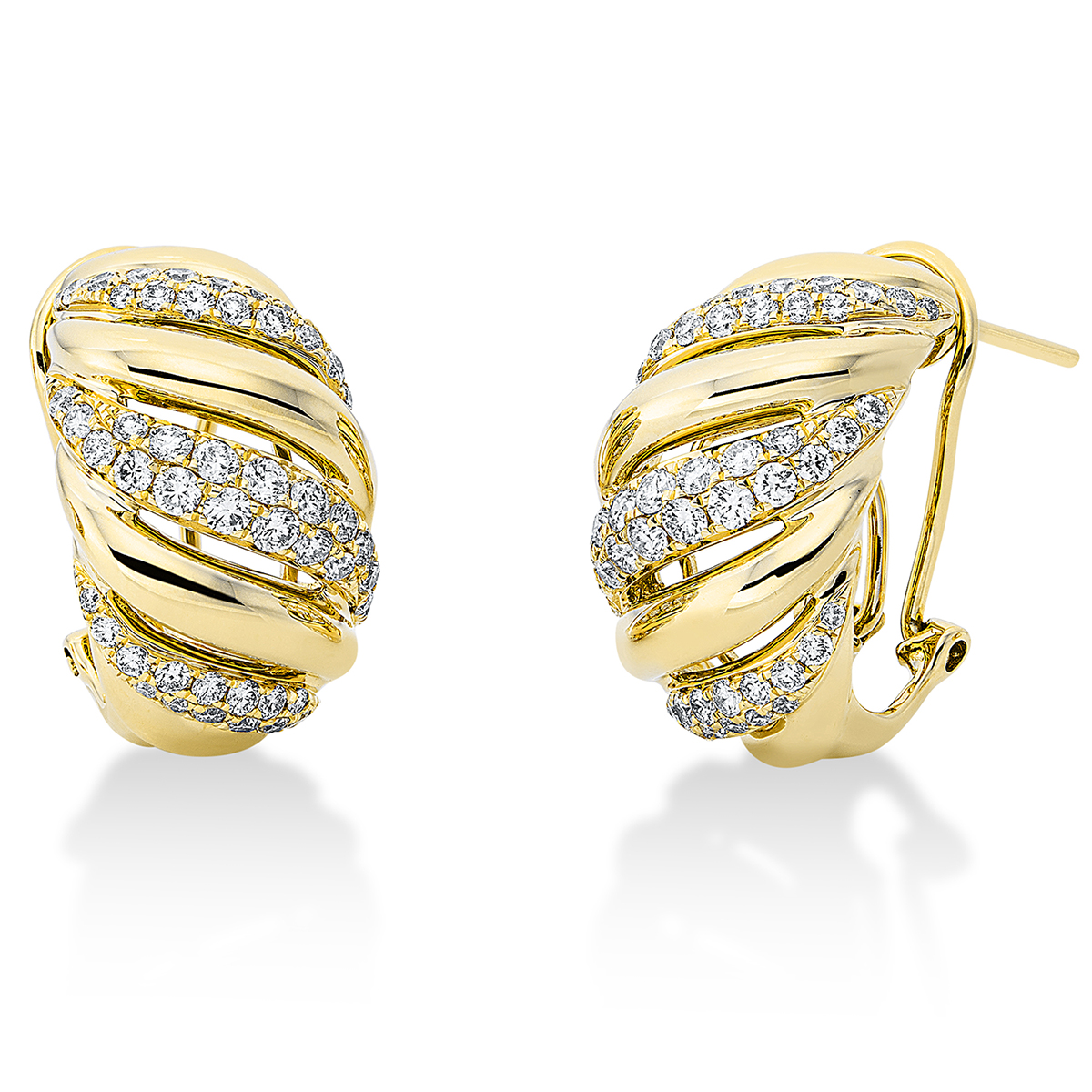 Pavé Ohrschmuck  18kt Gelbgold mit 1,23ct Diamanten