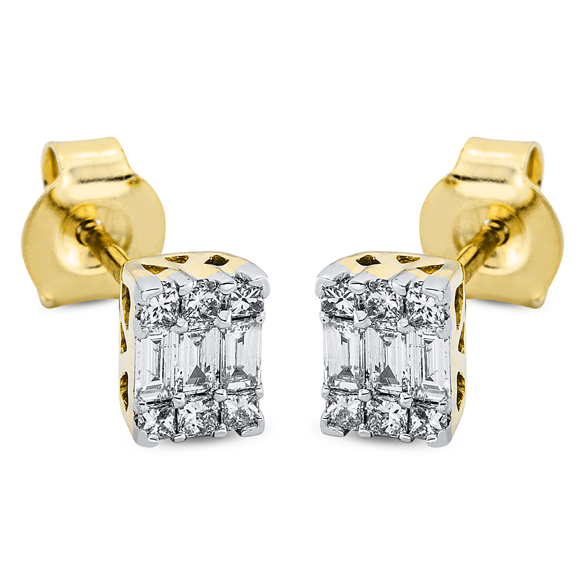 Ohrstecker  18kt Gelbgold / Weißgold mit 0,26ct Diamanten