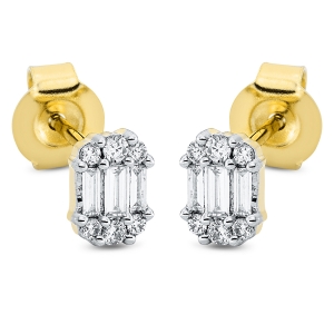 Ohrstecker  18kt Gelbgold / Weißgold mit 0,16ct Diamanten