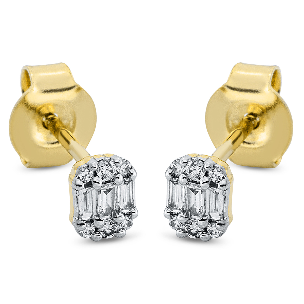 Ohrstecker  18kt Gelbgold / Weißgold mit 0,26ct Diamanten