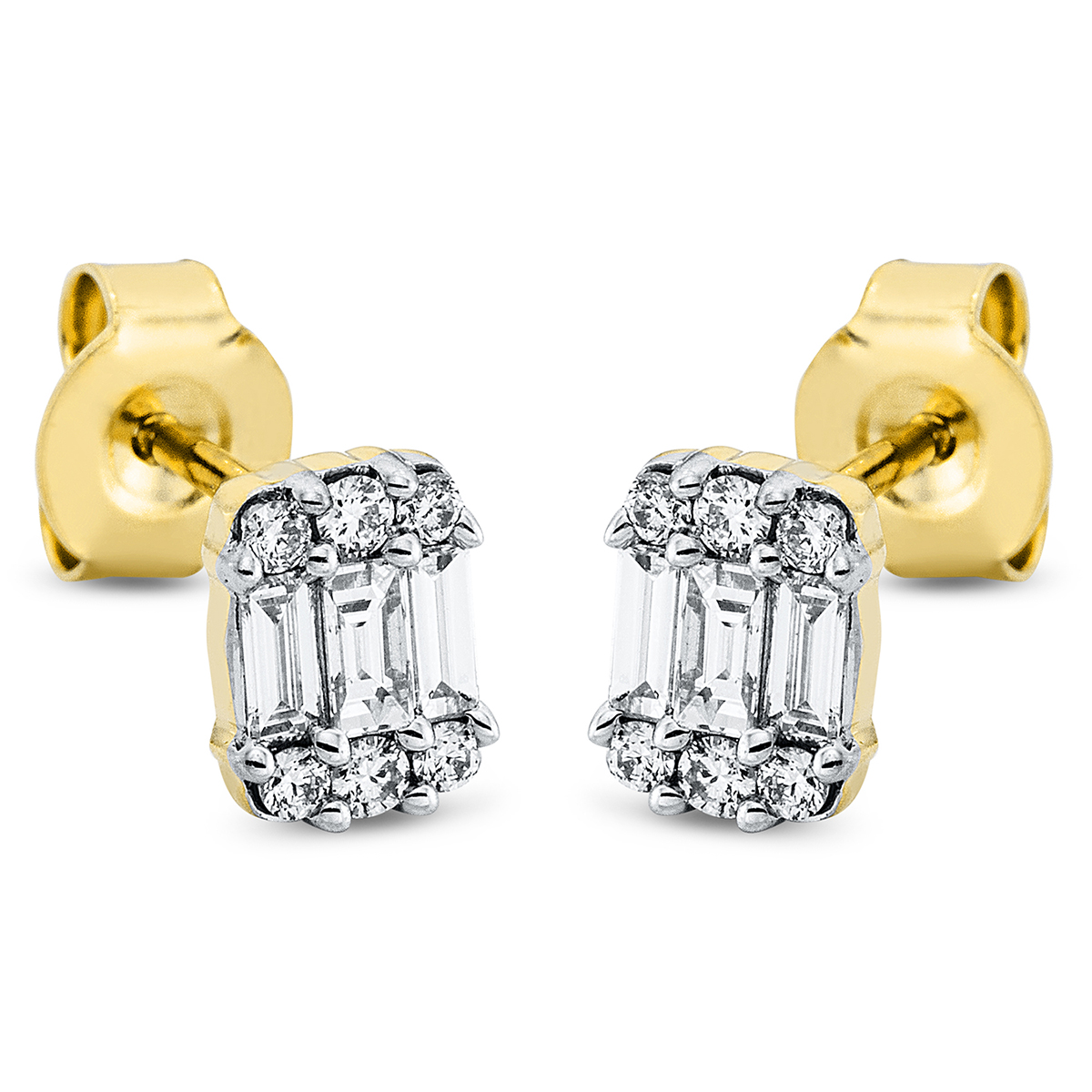 Ohrstecker  18kt Gelbgold / Weißgold mit 0,41ct Diamanten