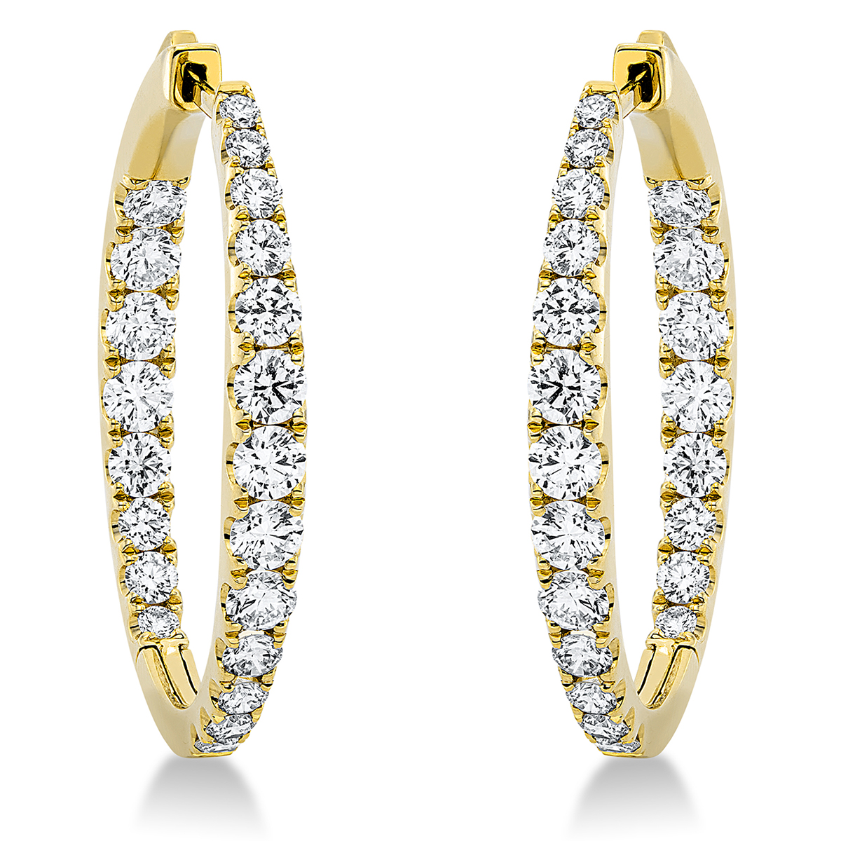 Creolen  18kt Gelbgold mit 3,71ct Diamanten