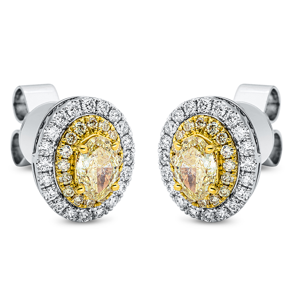 Ohrstecker  18kt Gelbgold / Weißgold mit 0,94ct Diamanten