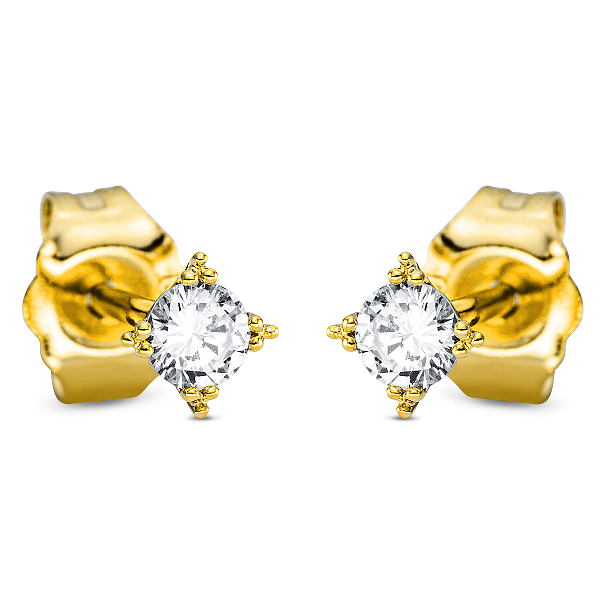 Ohrstecker 4er-Krappe 18kt Gelbgold mit 0,18ct Diamanten
