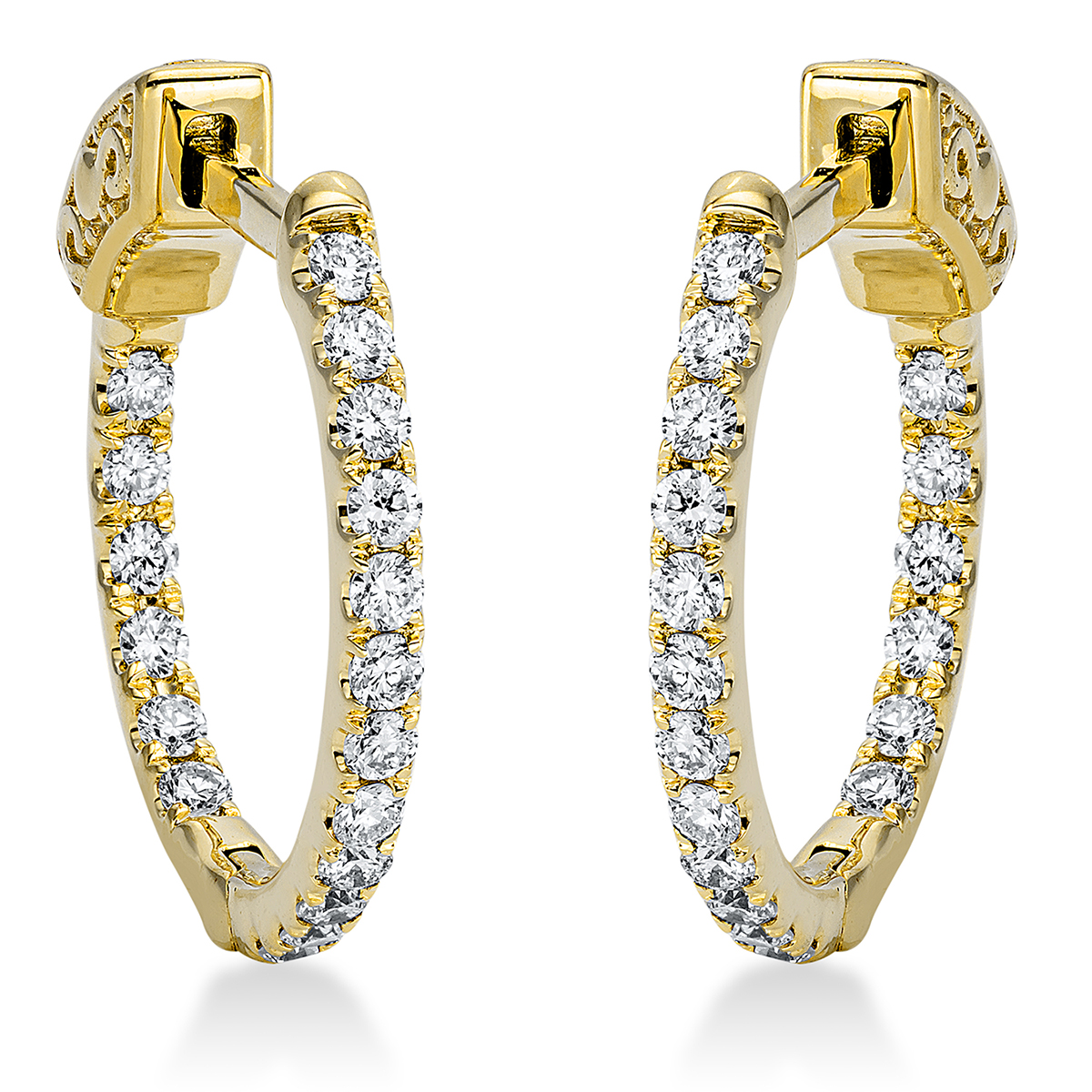 Creolen  18kt Gelbgold mit 0,30ct Diamanten