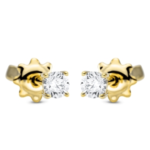 Solitaire Ohrstecker 4er-Krappe 18kt Gelbgold mit 0,20ct Diamanten