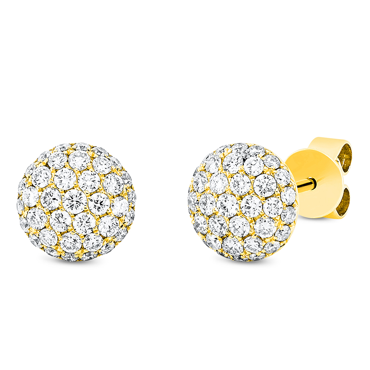 Pavé Ohrstecker  18kt Gelbgold mit 0,75ct Diamanten