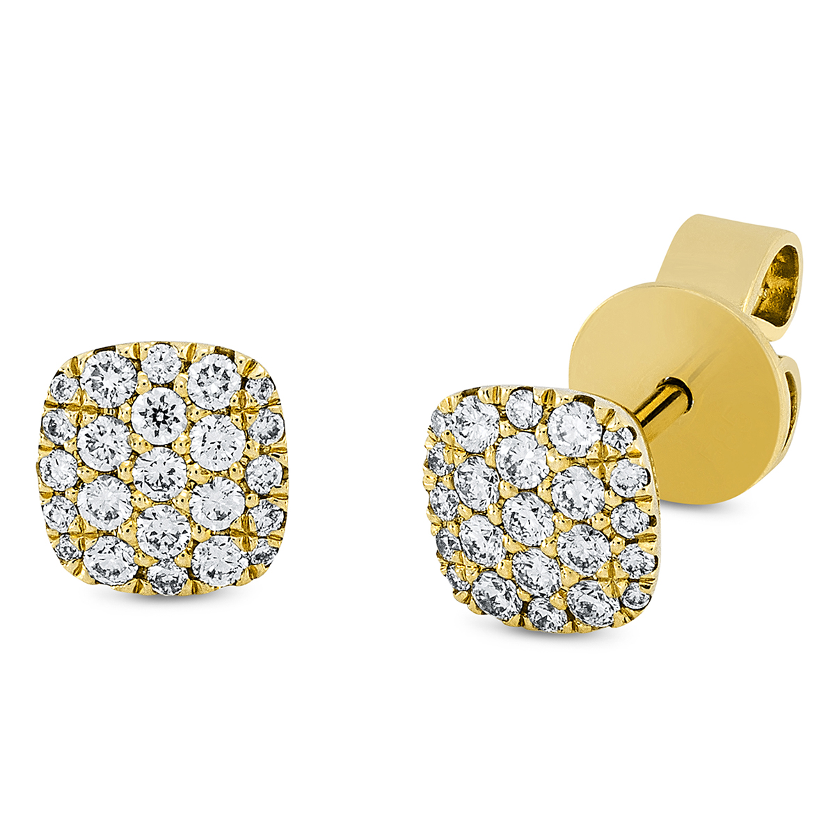 Pavé Ohrstecker  14kt Gelbgold mit 0,24ct Diamanten