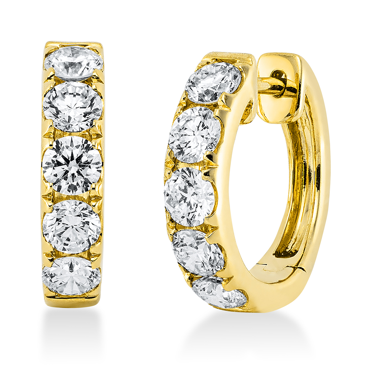 Creolen  18kt Gelbgold mit 1,48ct Diamanten