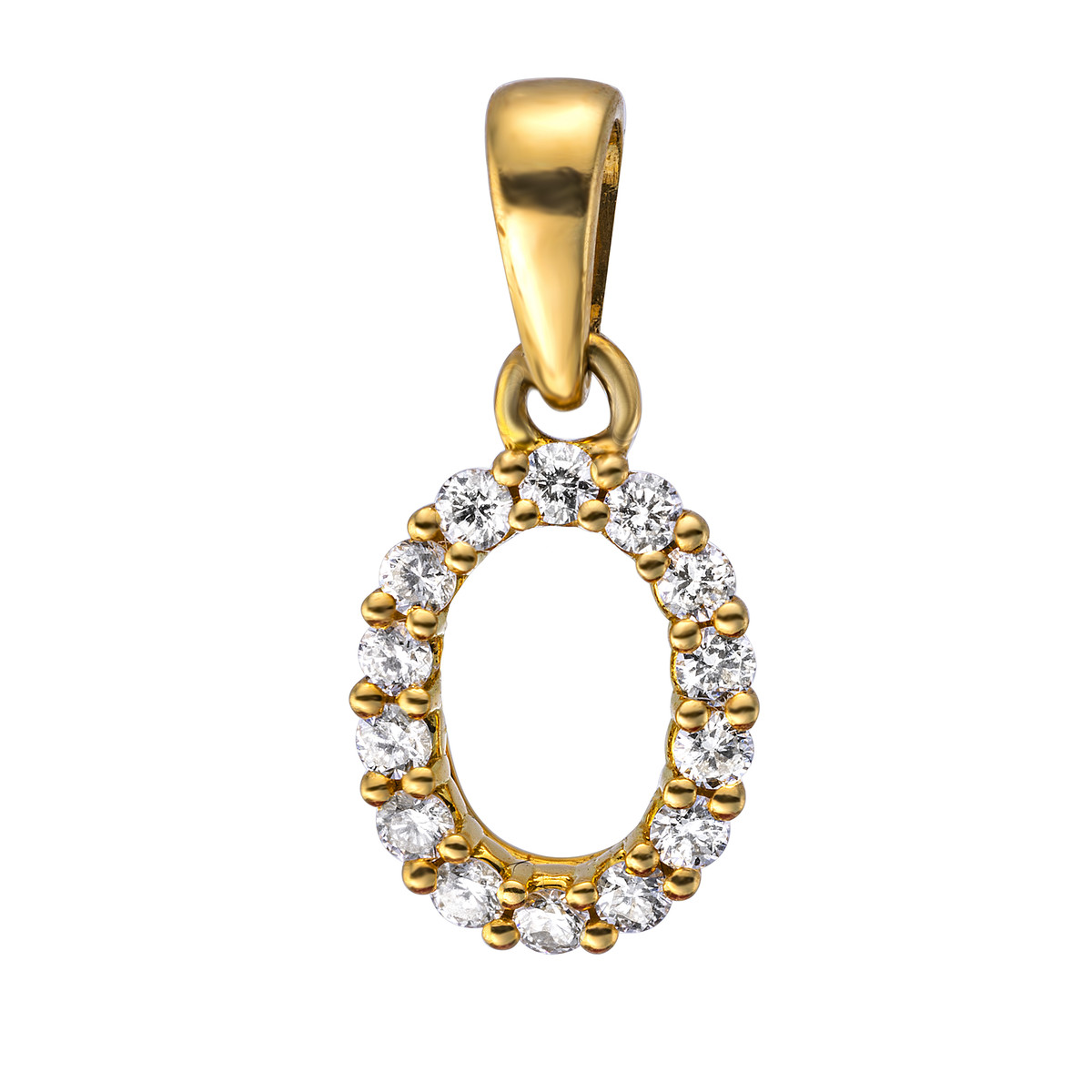 Anhänger  18kt Gelbgold Zwischenteil Oval mit 0,14ct Diamanten