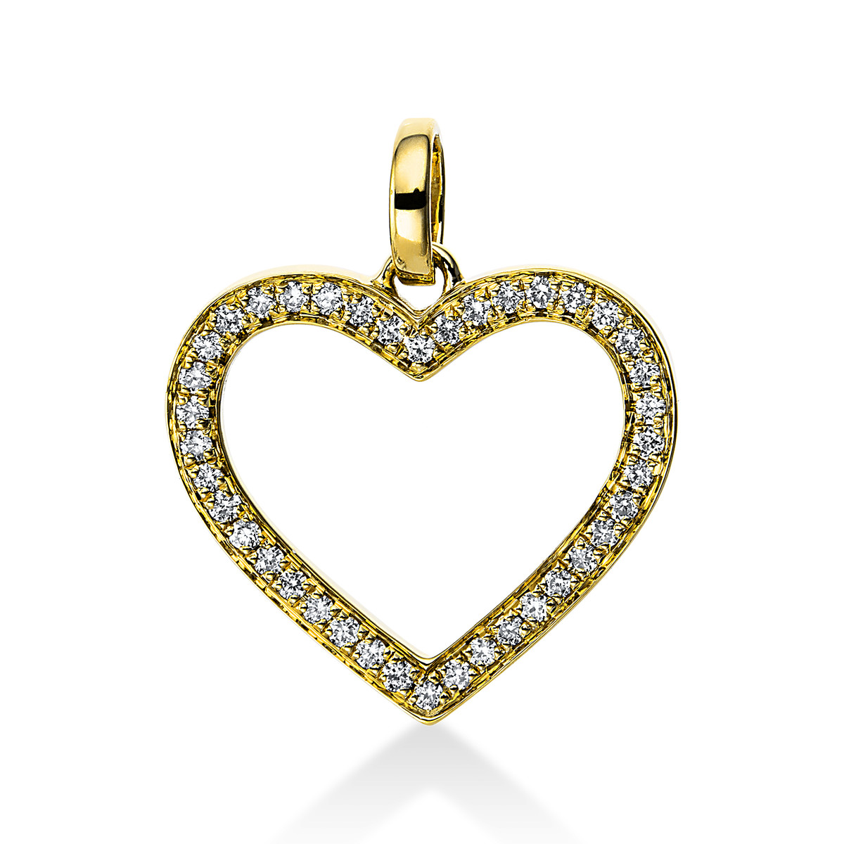 Anhänger  18kt Gelbgold mit Öse Herz mit 0,19ct Diamanten