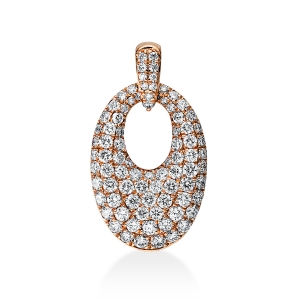 Pavé Anhänger  18kt Gelbgold mit Öse mit 0,92ct Diamanten