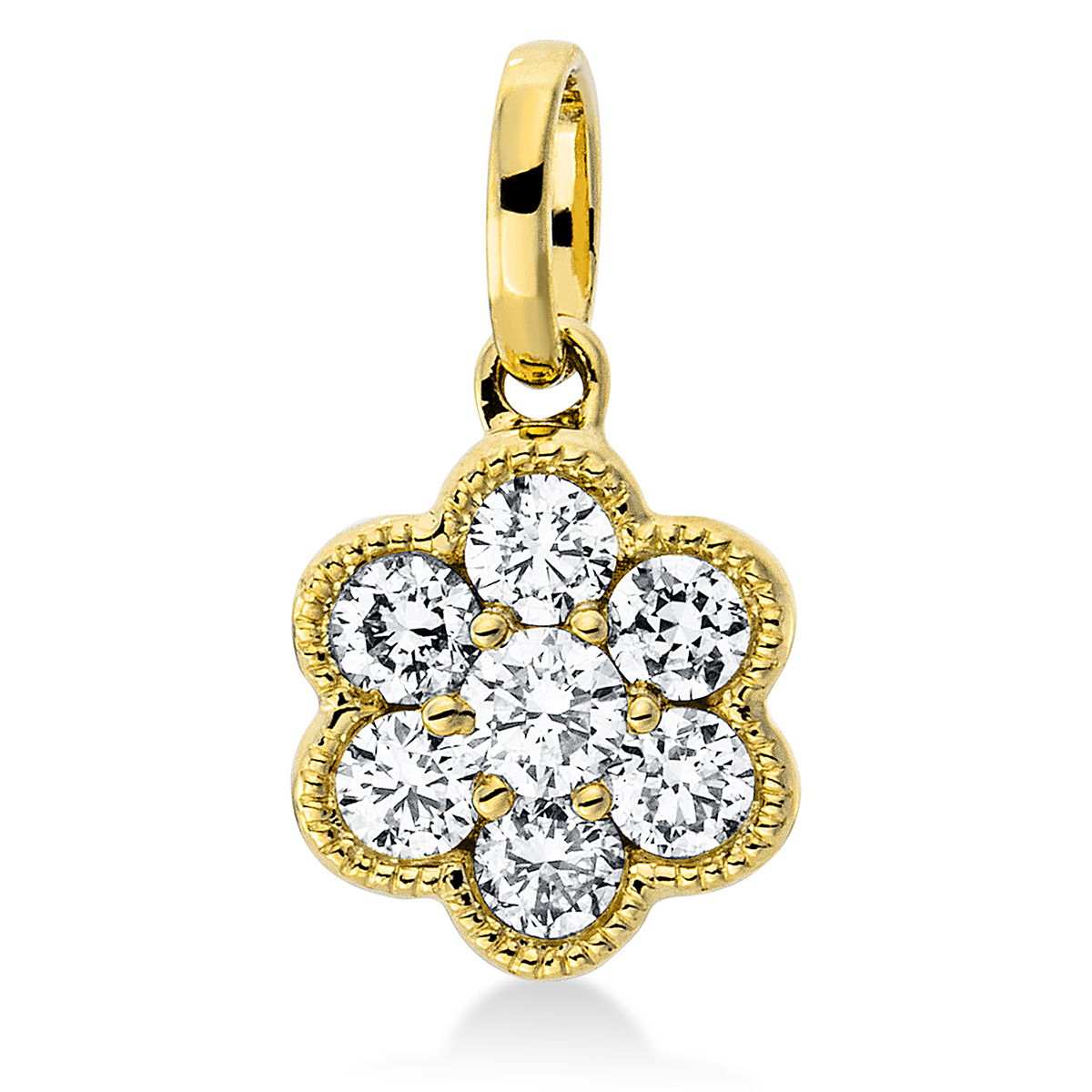 Anhänger  18kt Gelbgold mit Öse mit 0,26ct Diamanten