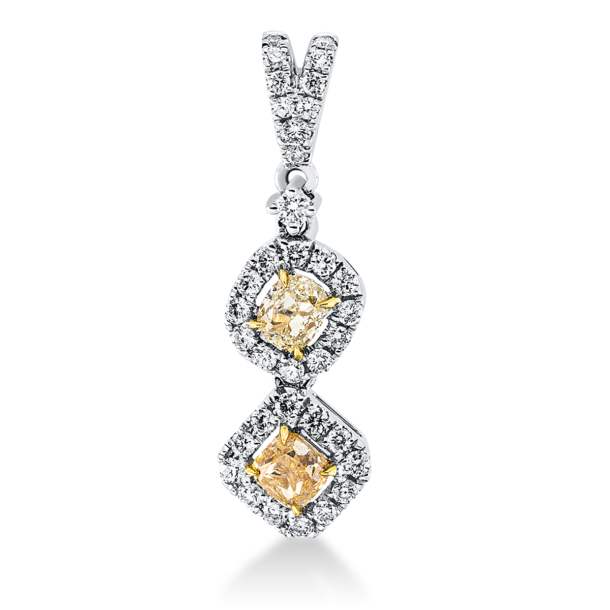 Anhänger  18kt Weißgold / Gelbgold mit Öse mit 0,54ct Diamanten