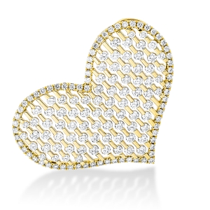 Pavé Anhänger  18kt Gelbgold  Herz mit 2,37ct Diamanten