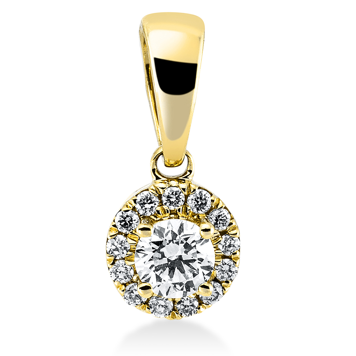 Anhänger  18kt Gelbgold mit Öse mit 0,14ct Diamanten