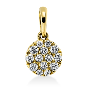 Anhänger  14kt Gelbgold mit Öse mit 0,13ct Diamanten