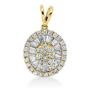 Anhänger  18kt Gelbgold mit Öse mit 0,56ct Diamanten