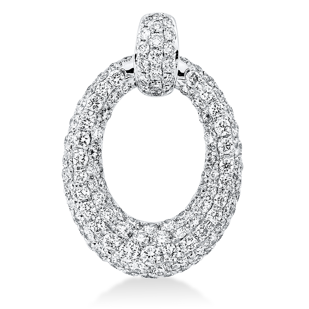 Pavé Anhänger  18kt Weißgold mit Öse mit 1,26ct Diamanten