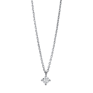 Solitaire Collier 4er-Krappe 14kt Weißgold mit 0,20ct Diamanten