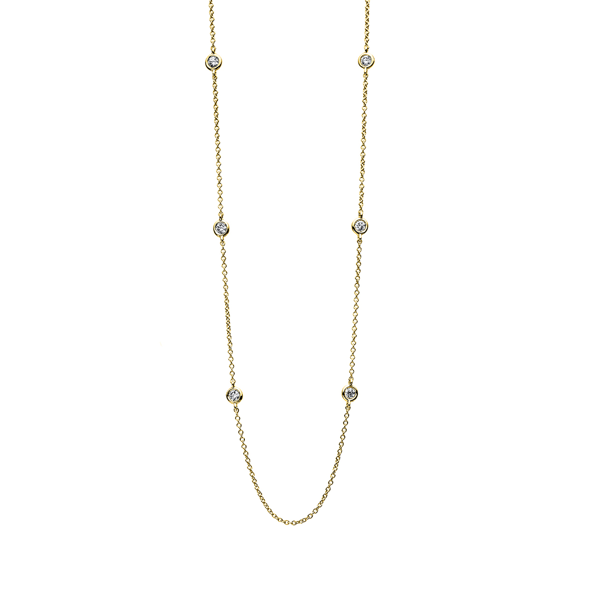 Collier Zarge 18kt Gelbgold mit 0,17ct Diamanten