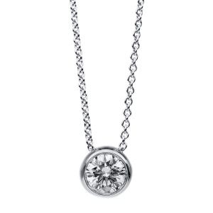 Solitaire Collier Zarge 18kt Weißgold mit 0,50ct Diamanten