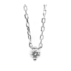 Solitaire Collier  18kt Weißgold mit 0,10ct Diamanten