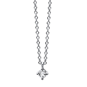 Solitaire Collier 4er-Krappe 14kt Weißgold mit 0,08ct Diamanten